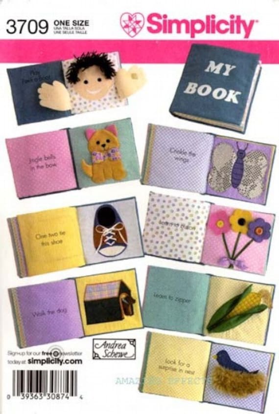 Simplicity 3709 Fabric Baby Book Sewing Pattern NEW uncut
