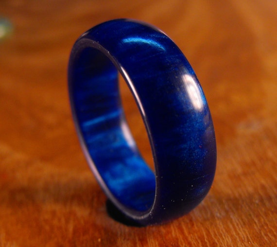 Cobalt Blue Ring Acrylic Ring Unique Ring by RobandLean on Etsy