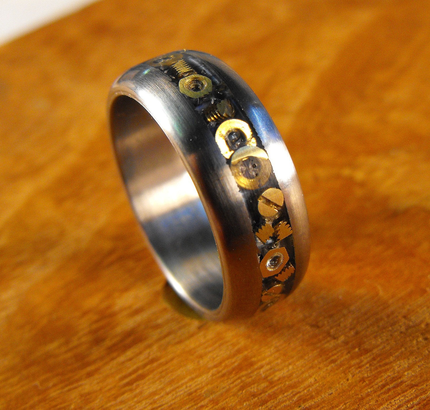 Bolt and nut wedding rings