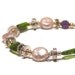 Coin Pearl Bracelet - Emerald Green Chrome Diopside, Amethyst and Silver