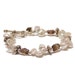 White Keishi Pearl Bracelet, Smokey Quartz and Sterling Silver
