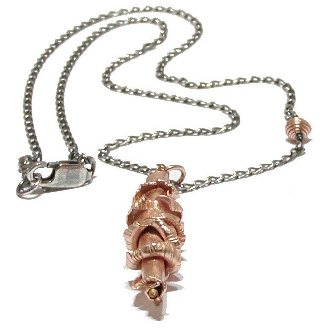 Pink Gold Necklace Pink Gold Vermeil Pendant by jQjewelrydesigns