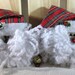 SANTA Decoration Stuffed Santa Ornaments Plaid Set of 3