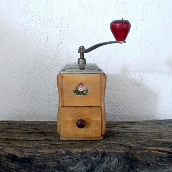 Vintage wooden coffee mill