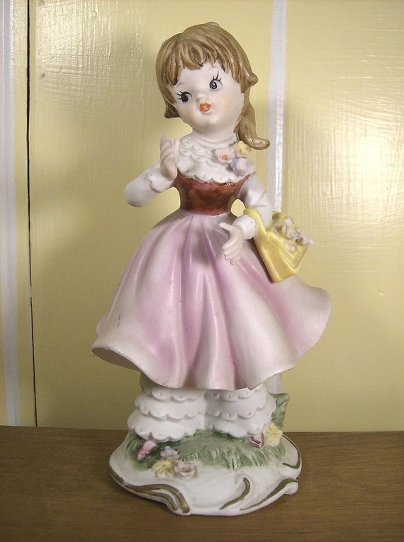 Items similar to Vintage Ardco Porcelain Figurine Pink Girl in Bloomers on Etsy