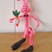 SALE vintage bendy pink Easter bunny rabbit toy