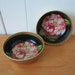 2 vintage metal garden rose bowls