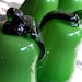 6 Vintage Green Glass Decorative Fruit Pears