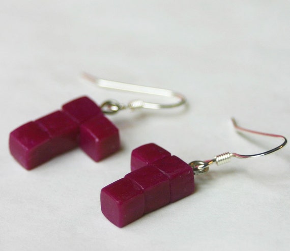 Tetris Earrings -- polymer clay 