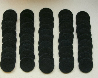 Black, 50 - 2 inch Wool Penny Rug Circles