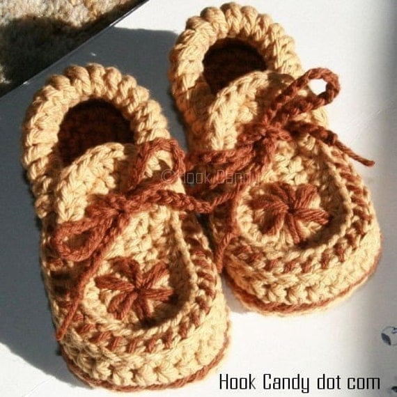 Toddler size Moccasin Slippers crochet pattern