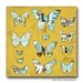On SALE Butterflies: Mustard Yellow DG MINI, Small Art Print on Wood