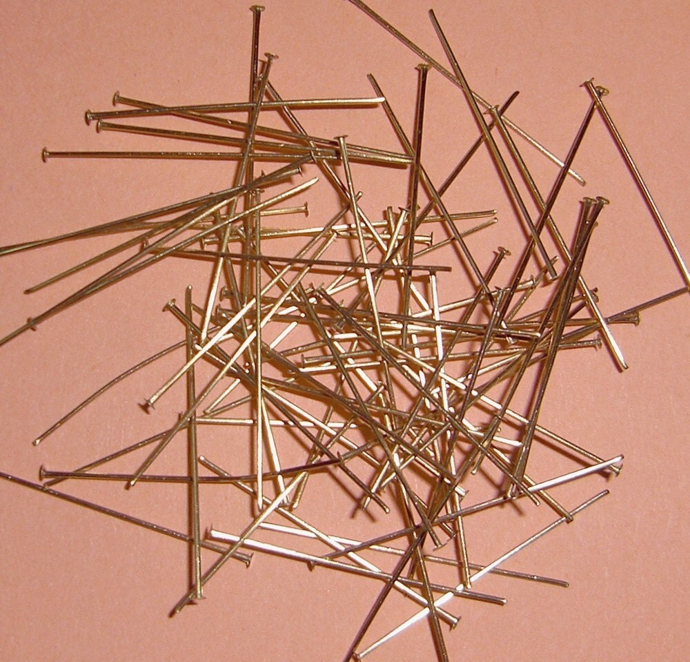200 pcs. extra fine brass head pins headpins 1 f2093