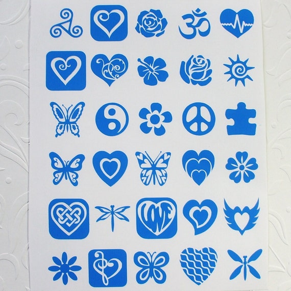 Dichroic Glass Etching Stencils Assortment With PDF Tutorial