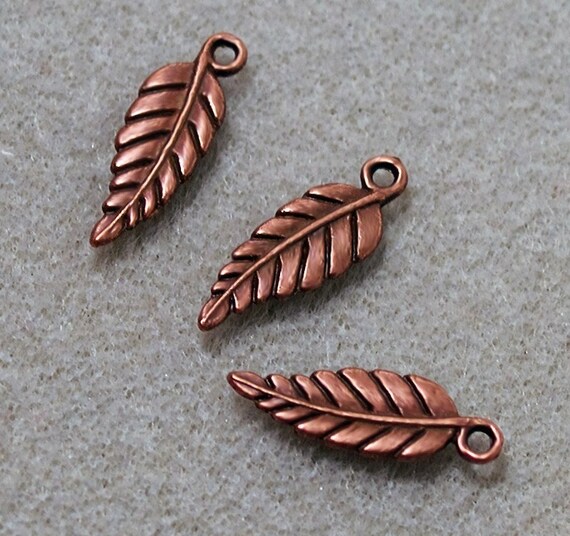 Copper Leaf Charms Jewelry Findings