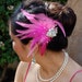 Wedding Hair Piece, Pink Feather Fascinator, Bridal Accessories, Wedding Hair Clip, Head Piece - Flirty Belinda