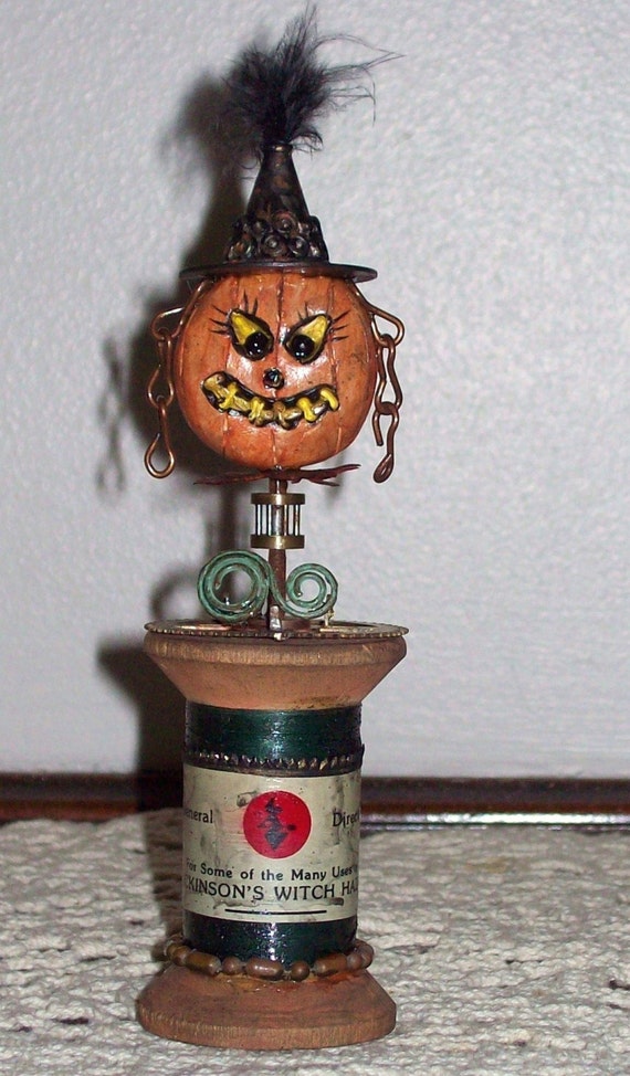 WILLA WITCH Primitive Pumpkin Witch Folk Art Jack O by PunkinPrims