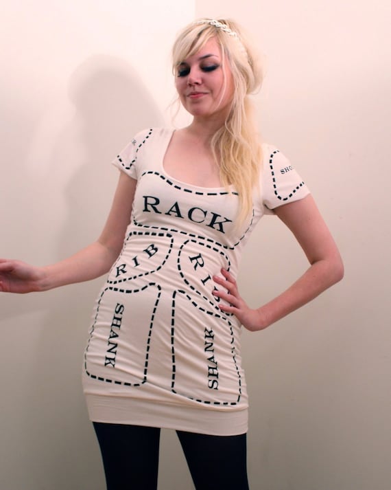 Creme Cuts of Meat dress MADE TO ORDER