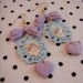 Lilac and Blue Kitten Frame Earrings