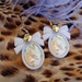 Ivory fox in the Snow Cameo Earrings