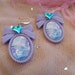 Lilac Wolf Cameo Earrings