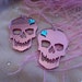 Pink Mirrored Acrylic SKULL Earrings