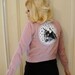 Mauve Kitty Applique Cardigan