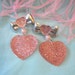 Bow and Crystal Heart Stud Earrings