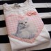 White Persian Cat Applique Tee