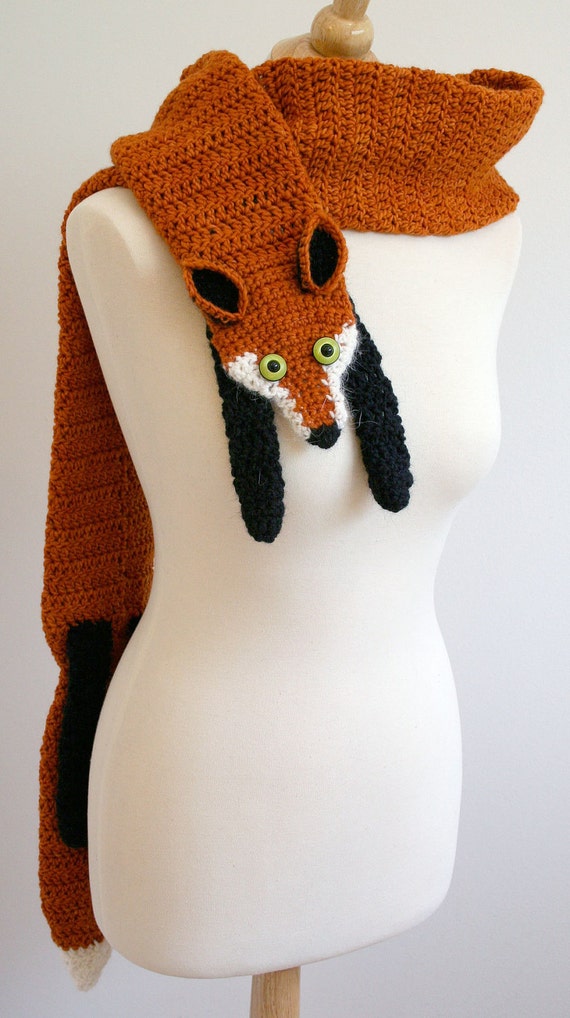 Pdf Crochet Pattern For Fox Scarf Diy Fashion Tutorial