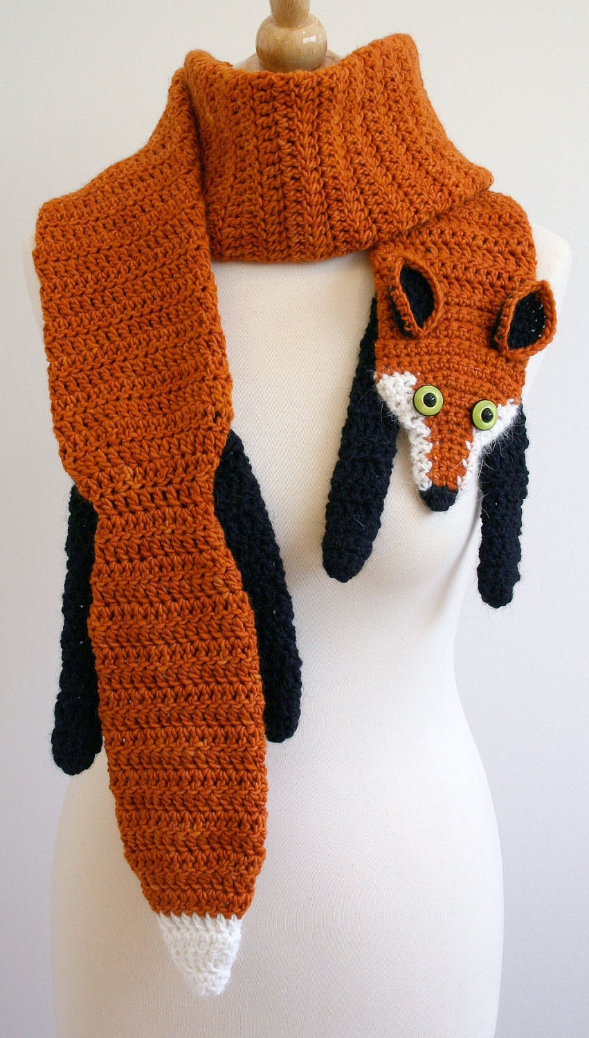 PDF Pattern for Fox Scarf Crochet Pattern Animal Scarf