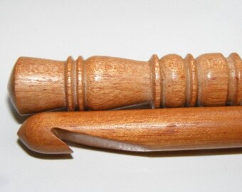 US Size O...Giant Surina Fancy End Wood Crochet Hook...12mm...7.5 inch