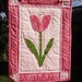 SALE Pink Tulip Mini Quilt, Doll Quilt, was 32.00