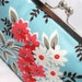 Coupon Organizer Purse Flea Market Bouquet Turquoise