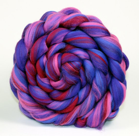 Merino Roving Wool Top Luxury Blend Purple Passion