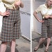 Vintage 1940's 50's Brown and Blue Plaid Wool Shorts