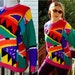 Wild and Wacky Vintage 1980's 90's Rainbow Geometric UGLY Sweater with Colorful Abstract Shapes