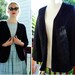 Black POODLE 1950's Vintage Black Acrylic Cardigan Sweater by Sakri Los Angeles size Medium
