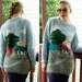 S. FISHER London 1970's Vintage Mohair Sweater with A Country Landscape Scene size Medium