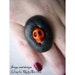 Large Black with Orange Skull ring by Ugly Shyla