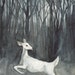 Original Watercolor Deer Painting - Ghost Doe