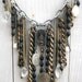 rosary fringe necklace, religious bib statement