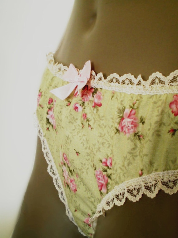 Chintz Panties Old Fashioned Rose Print Knickers Handmade