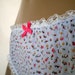 Blue Cotton Panties Rosebud Print Blue Lace Hot Pink Bow Shabby Chic Pretty Knickers Nostalgic Retro Underwear