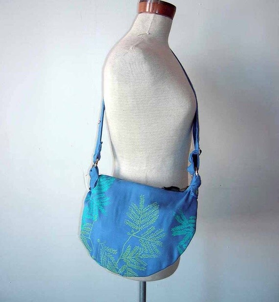 Blue Shoulder Bag with Long Strap