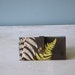 Grey Leather Wallet with Fern print