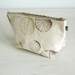 Natural canvas cosmetic bag with green & brown Urchin print-lined with vinyl