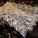 Vintage Crochet Lace 6 Foot long Fine White Lace Tablecloth or Table runner in Filet and Pineapple Victorian Edwardian