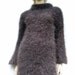 Denim Brown Luxury Mohair Sweater Tunic Mini Dress Long Sleeves