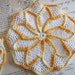 Set of VINTAGE handmade crocheted WHITE and YELLOW Pot Holders
